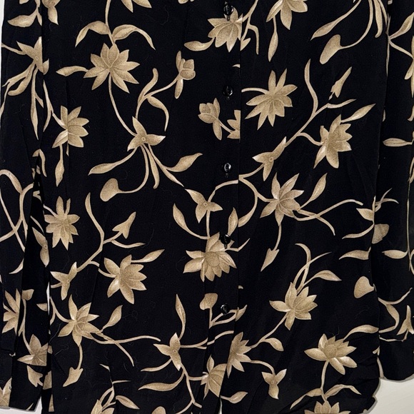 Rena Rowan Black and Cream Gold Floral Patterned Blouse - Picture 5 of 9